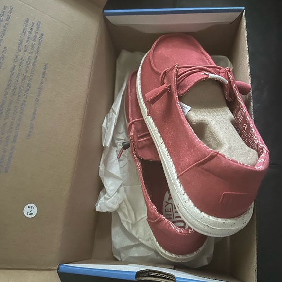 Hey Dude Red Casual Flats with Suede-like Finish - Picture 3 of 4